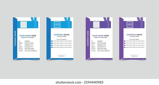A Modern And Professional ID Card Design, Minimalist Layout With Space For Employee Details, Company Branding, And A Photo.