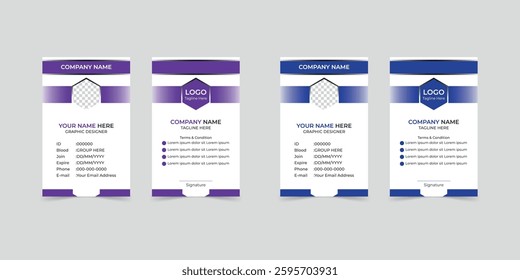 A Modern And Professional ID Card Design, Minimalist Layout With Space For Employee Details, Company Branding, And A Photo.