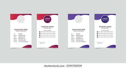 A Modern And Professional ID Card Design, Minimalist Layout With Space For Employee Details, Company Branding, And A Photo.