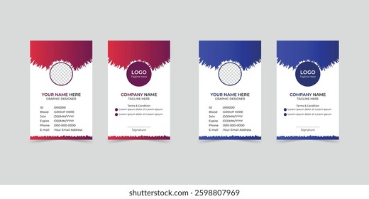 A Modern And Professional ID Card Design, Minimalist Layout With Space For Employee Details, Company Branding, And A Photo.