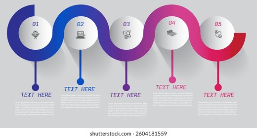 Modern and professional infographic template for business, marketing, and data visualization. Clean and creative design with charts, graphs, icons, and step-by-step elements. Perfect for presentations