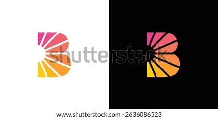 Modern and professional initial B bright logo design	
