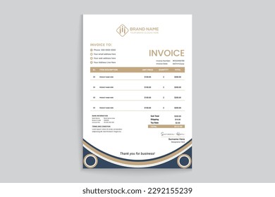 Modern professional invoice design template