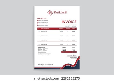Modern professional invoice design template