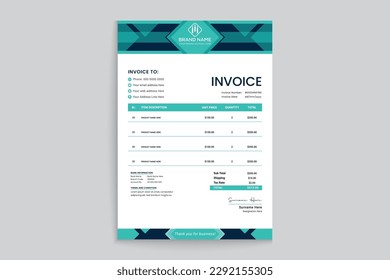 Modern professional invoice design template