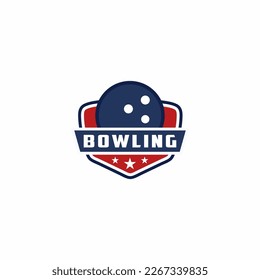 Modern Professional Isolated Sports Badge Logo - Bowling Club Association