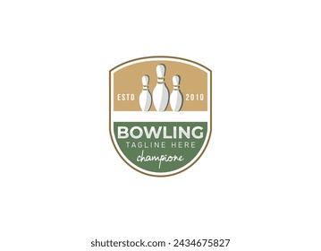 Modern Professional Isolated Sports Badge Logo, Bowling Club Association. Bowling club logo