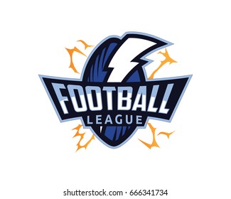 Modern Professional Isolated Sports Badge Logo - American Football League Thunder
