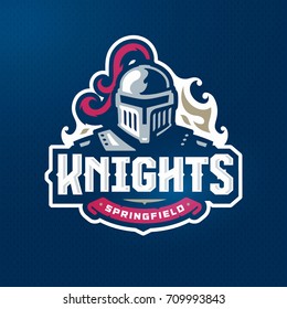 Modern professional knights logo design template for a sport team