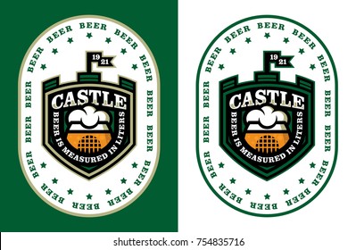 Modern professional label for a craft beer castle.