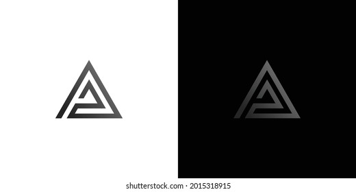 Modern and professional letter AP initials logo 