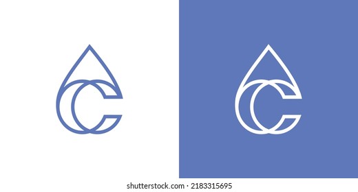 Letra moderna y profesional C diseño del logotipo de agua gota