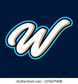 Modern professional letter emblem for sport teams. W letter