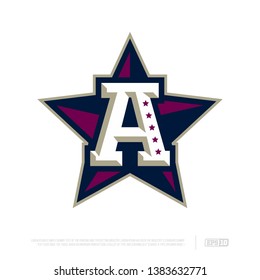 Modern professional letter emblem for sport teams. A letter