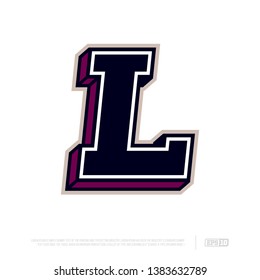 Modern professional letter emblem for sport teams. L letter