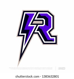 Modern professional letter emblem for sport teams. R letter