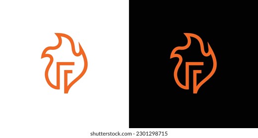 Modern and professional letter F initials fire logo design