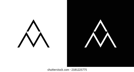 Modern and professional AM letter initial logo design