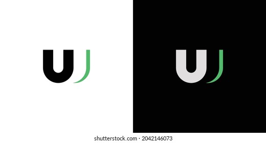 Modern and professional letter UW initials logo design