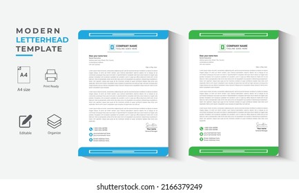 Modern Professional Letterhead Template Design