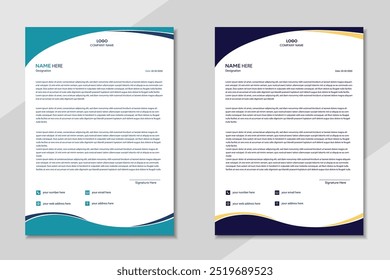 modern professional letterhead template design, company, office letterhead template design