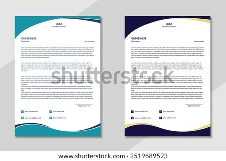 modern professional letterhead template design, company, office letterhead template design
