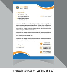 Modern and professional letterhead template, perfect for corporate branding and official documents. Fully customizable, well-organized, and print-ready for high-quality output . Thank You .