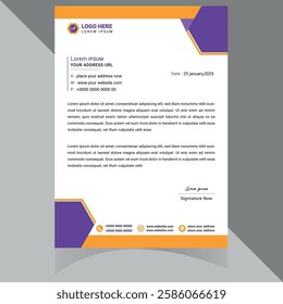 Modern and professional letterhead template, perfect for corporate branding and official documents. Fully customizable, well-organized, and print-ready for high-quality output . Thank You .