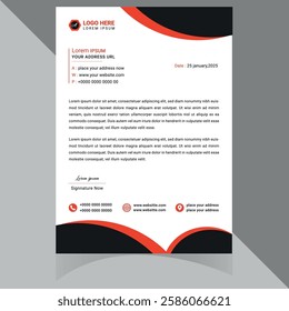 Modern and professional letterhead template, perfect for corporate branding and official documents. Fully customizable, well-organized, and print-ready for high-quality output . Thank You .