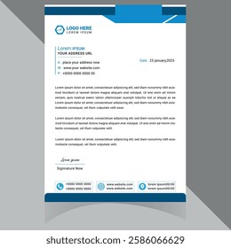 Modern and professional letterhead template, perfect for corporate branding and official documents. Fully customizable, well-organized, and print-ready for high-quality output . Thank You .