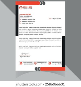 Modern and professional letterhead template, perfect for corporate branding and official documents. Fully customizable, well-organized, and print-ready for high-quality output . Thank You .