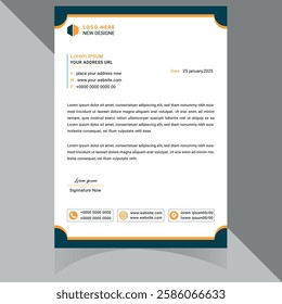 Modern and professional letterhead template, perfect for corporate branding and official documents. Fully customizable, well-organized, and print-ready for high-quality output . Thank You .