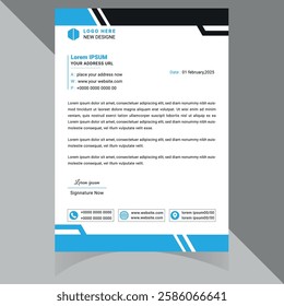 Modern and professional letterhead template, perfect for corporate branding and official documents. Fully customizable, well-organized, and print-ready for high-quality output . Thank You .