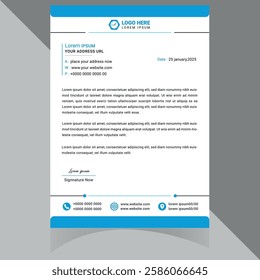 Modern and professional letterhead template, perfect for corporate branding and official documents. Fully customizable, well-organized, and print-ready for high-quality output . Thank You .