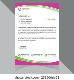 Modern and professional letterhead template, perfect for corporate branding and official documents. Fully customizable, well-organized, and print-ready for high-quality output . Thank You .