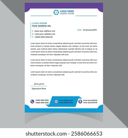 Modern and professional letterhead template, perfect for corporate branding and official documents. Fully customizable, well-organized, and print-ready for high-quality output . Thank You .