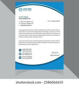 Modern and professional letterhead template, perfect for corporate branding and official documents. Fully customizable, well-organized, and print-ready for high-quality output . Thank You .