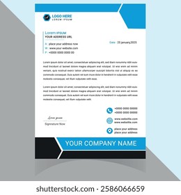 Modern and professional letterhead template, perfect for corporate branding and official documents. Fully customizable, well-organized, and print-ready for high-quality output . Thank You .