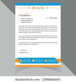 Modern and professional letterhead template, perfect for corporate branding and official documents. Fully customizable, well-organized, and print-ready for high-quality output . Thank You .