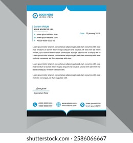 Modern and professional letterhead template, perfect for corporate branding and official documents. Fully customizable, well-organized, and print-ready for high-quality output . Thank You .