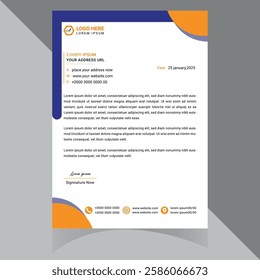 Modern and professional letterhead template, perfect for corporate branding and official documents. Fully customizable, well-organized, and print-ready for high-quality output . Thank You .