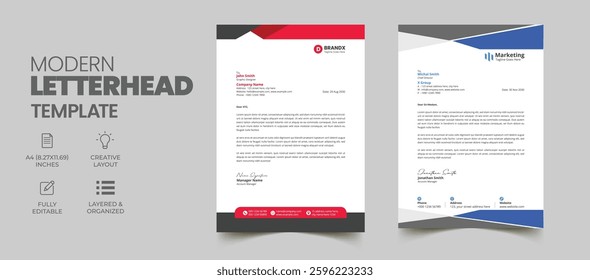 Modern Professional Letterhead Templates Creative Business Letterhead Designs for Corporate 