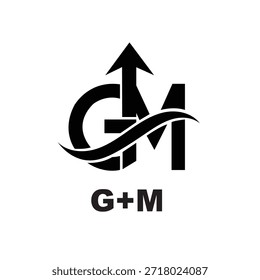 Un logotipo moderno y profesional que combina las letras "G" y "M" en un monograma único.