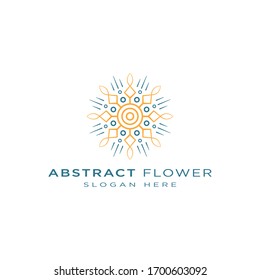 Modern Professional Logo Design, Abstract Flower or Ornament with Sun Symbol