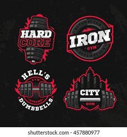 Modern Professional Logo Design Set For A GYM Or A Fitness Centre