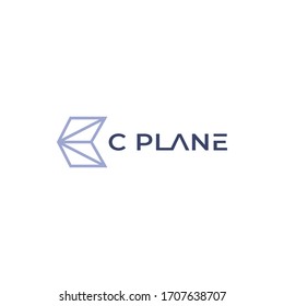 Plantilla moderna de diseño profesional de logotipo, letra C con vector de plano, origami o geometría