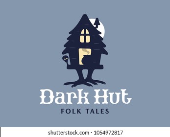 modern professional logo emblem dark hut folk tales