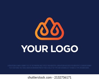Modern professional logo emblem with the image of fire in the form of a loop 