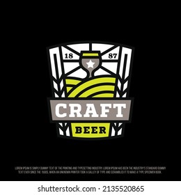 Modern professional logo emblem is suitable for a brewery or bar