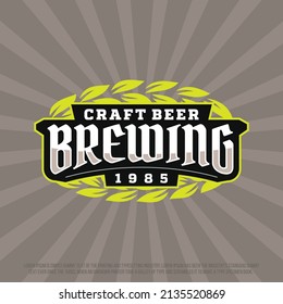 Modern professional logo emblem is suitable for a brewery or bar